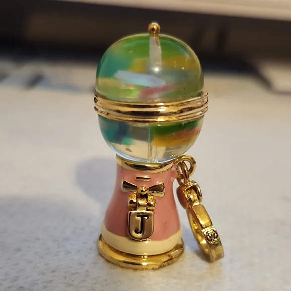 Pink & Gold Gumball Machine Charm with Multicolor Globe - Picture 2 of 4